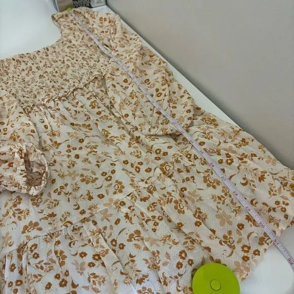 Altard state boho floral smocked puff sleeve mini dress - Picture 8 of 13